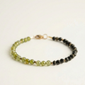 Bransoletka z kamieni: czarny turmalin, złoty hematyt, zielona cyrkonia